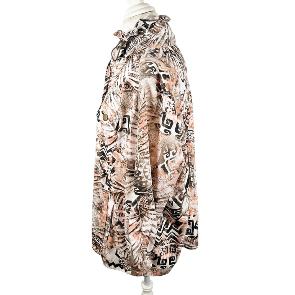 Chicos Tropical Aztec Snap Up Jacket Toggle Neck Artsy Beachy Top Size 3 = XL - Picture 4 of 11